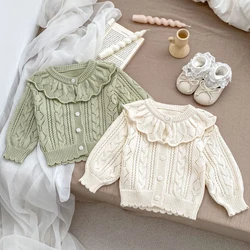 0-3T Newborn Kid Baby Girl Sweater Cardigan Winter Warm Clothes Long Sleeve Knit Top Cute Sweet Knitwear Coat Outwear Outfit