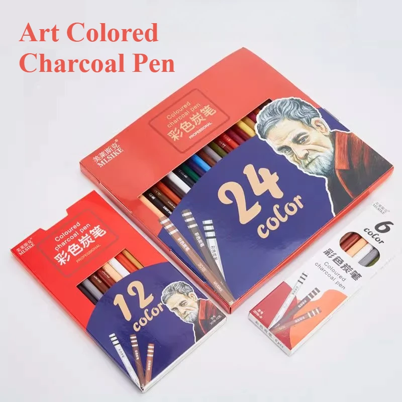 MLSIKE أقلام فحم ملونة 6/12/24 قطعة طلاب الفن الفنانين المتخصصة رسم صورة اللوحة مجموعة الرسم اليدوي
