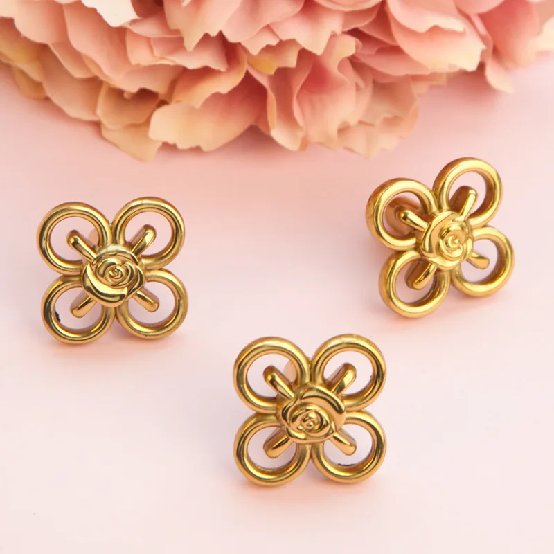 4 Uds. Tiradores de muebles con diseño de flores de latón macizo, pomos para cajones, armario, vestidor, zapatero, TV, tiradores para gabinete de vino