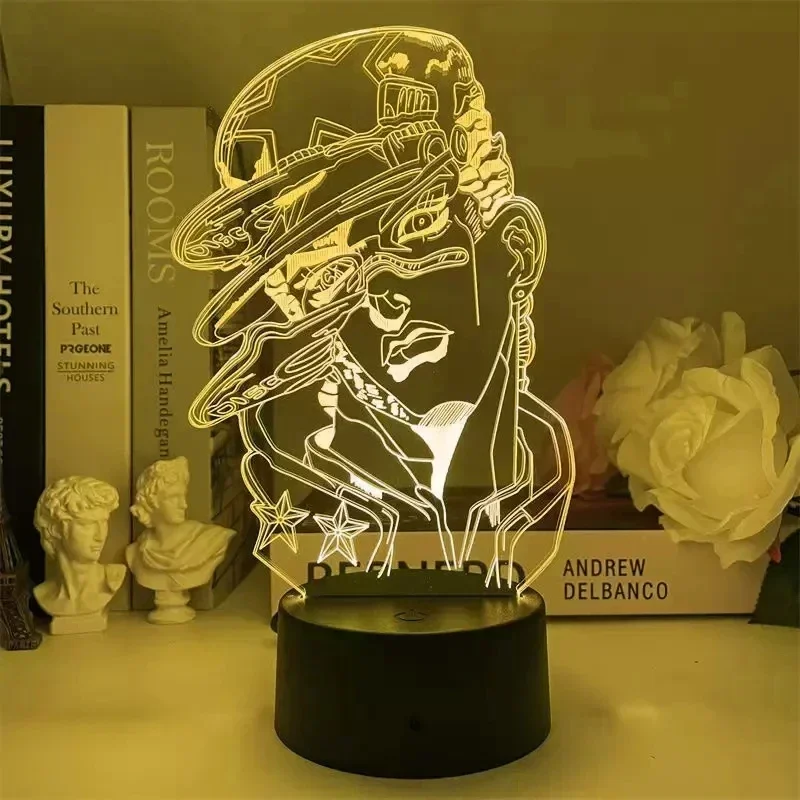 Anime JoJo Bizarre Adventure for Bedroom Decor Birthday Gift Manga Jojo Figure 3D Lamp Led Night Light Jotaro Kujo Christmas Toy