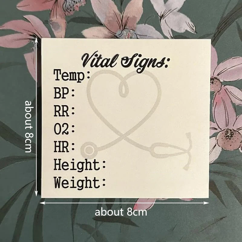 3 Inch Nurse To Do List NotepadVital Signs Sticky Notes Daily Health Monitoring Log Compact Nursing Record Pad For Patient Care