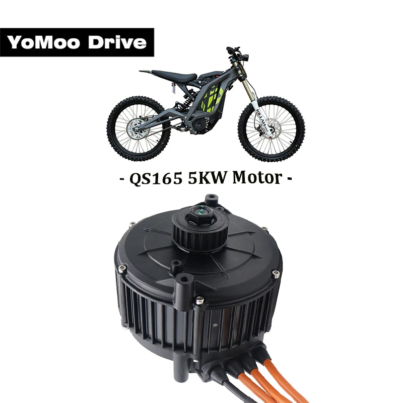 

Hall Type 5KW Peak 10KW V2 QS165 35H 60V 90KPH PMSM Mid Drive Motor For Offroad Dirt Bike Lightbike Adult Electric Motorcycles
