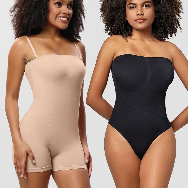 Women Firm Compression Strapless Shapewear Bodysuit Tummy Control Slimming Body Shaper Underwear For Daily Wear Special Occasion
