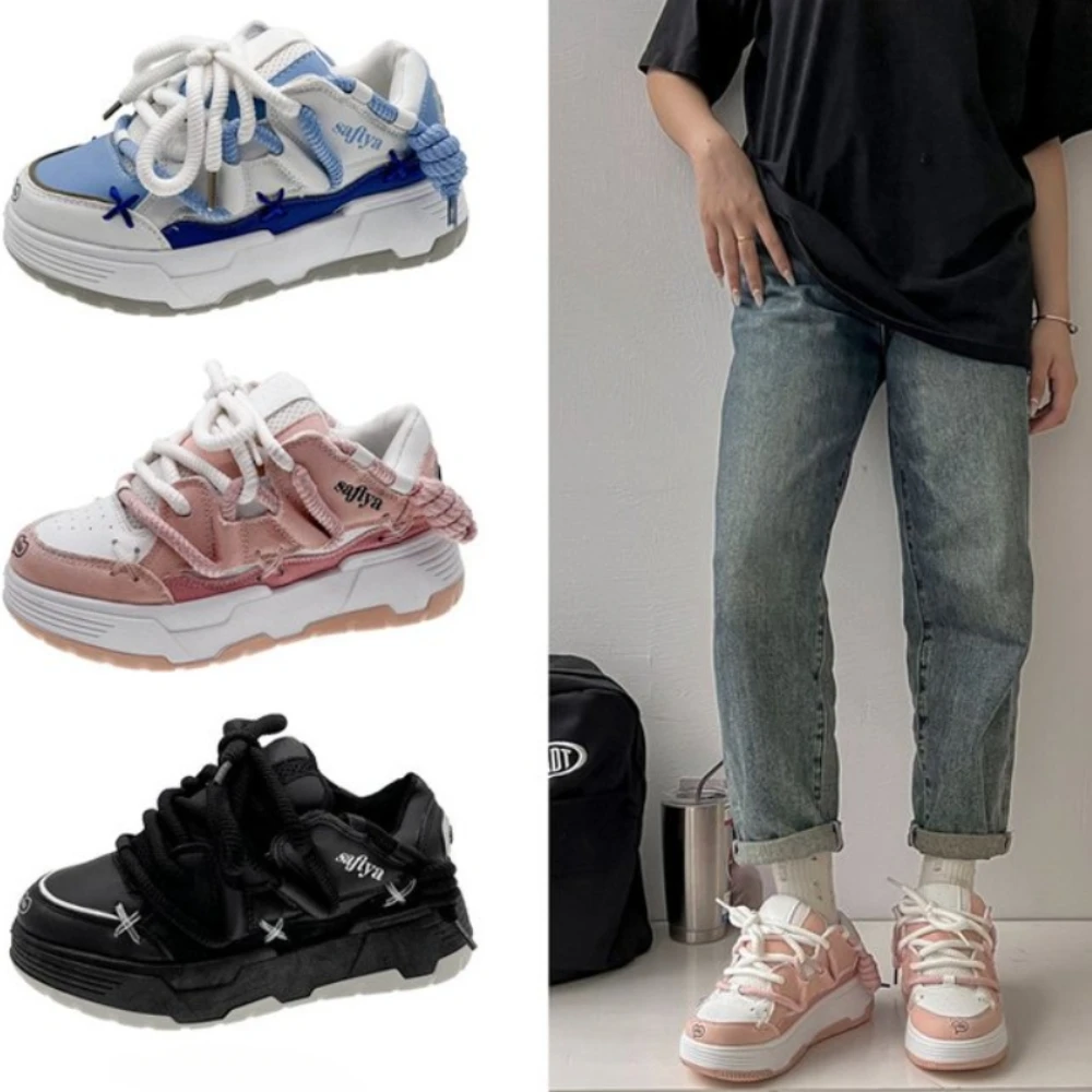 Sepatu Sneakers wanita musim panas desain baru sepatu roti Platform wanita sepatu olahraga modis nyaman wanita Zapatillas De Mujer