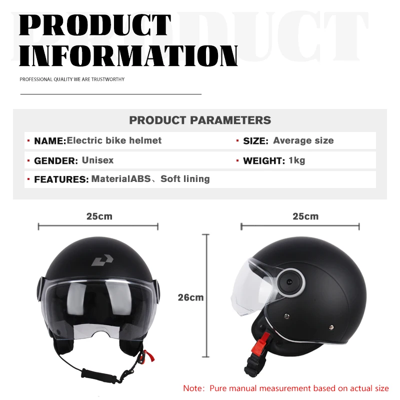 Casco protector Casco abierto para moto, homologado DOT Retro protección cabeza, 3/4，Vintage, Chopper, Scooter，