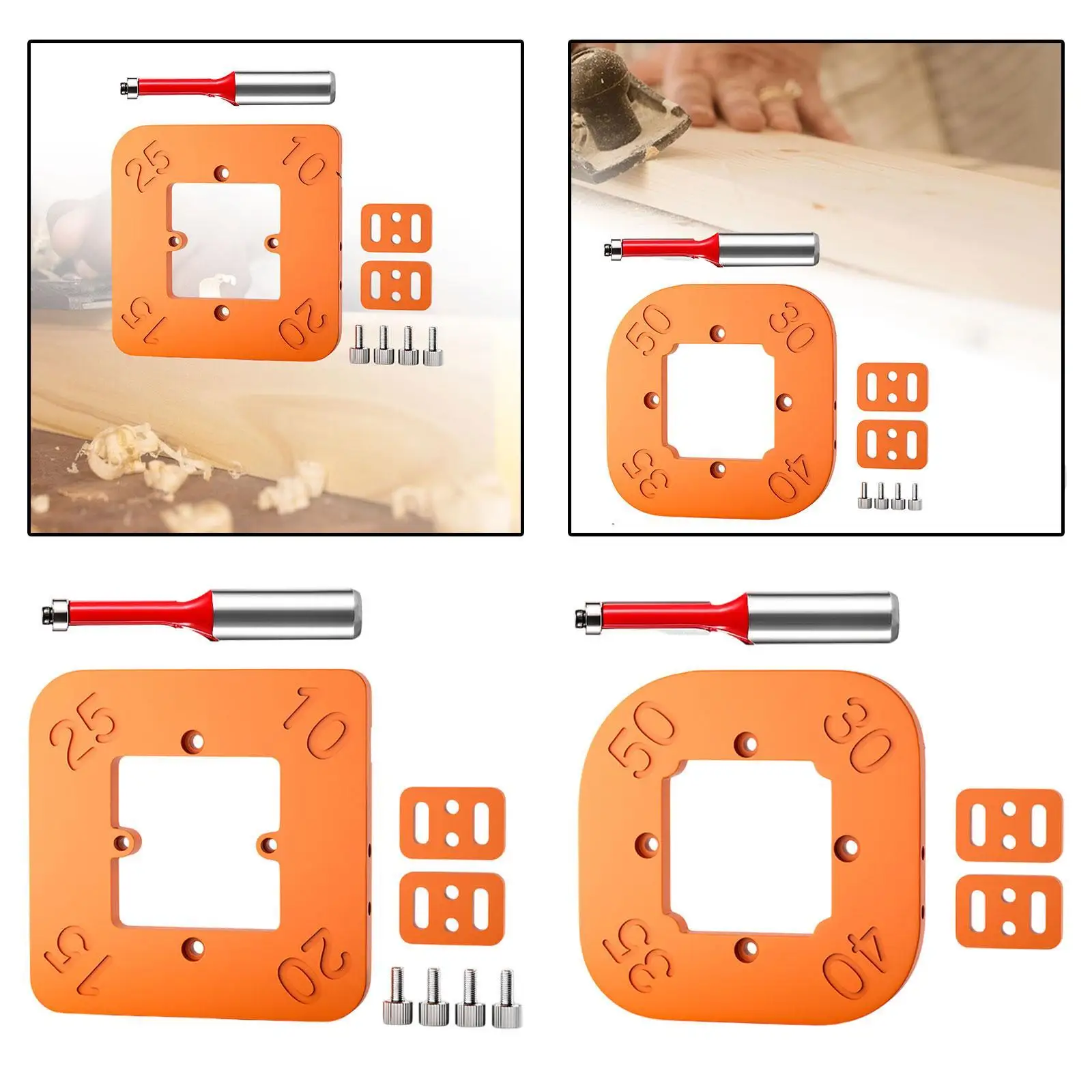 Woodworking Tool Router Corner Radius Template Portable 4 Sizes Radius Jig