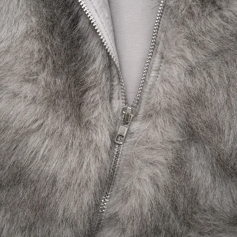 سترات صوفية من الفرو الصناعي بياقة مدورة بدون أكمام قطع علوية قصيرة للسيدات موضة خريف وشتاء 2025 ملابس غير رسمية مناسبة تمامًا للشارع #5