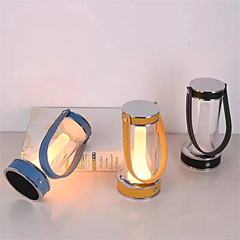 New  Hand Touch Three Color Light Outdoor Camping Lamp Charging Portable Atmosphere Night Lamp Christmas  New Year Small Gifts