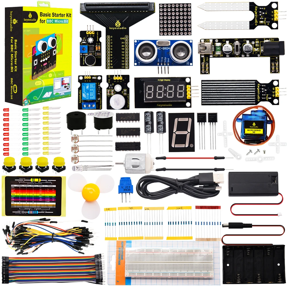 Keyestudio Microbit V2 Basic Starter Kit Diy Electronic Kit for BBC Micro:bit STEM Programming Kit Compatible With Microbit V1