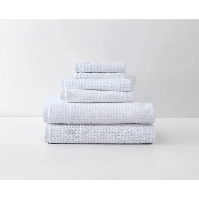 Bath Towels Set, Highly Absorbent Cotton Bathroom Decor, Low Linting & Fade Resistant, Oeko-Tex Certified (Nothern Pacific White