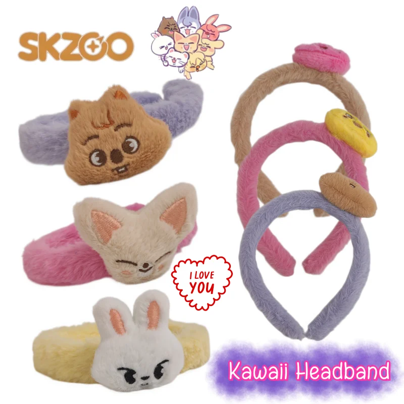 

SKZOO Stray Kids Wolf Chan Leebit Cute Cartoon Headband High-Value Creative Hair Tie Headband for Washing Face and Taking Photos
