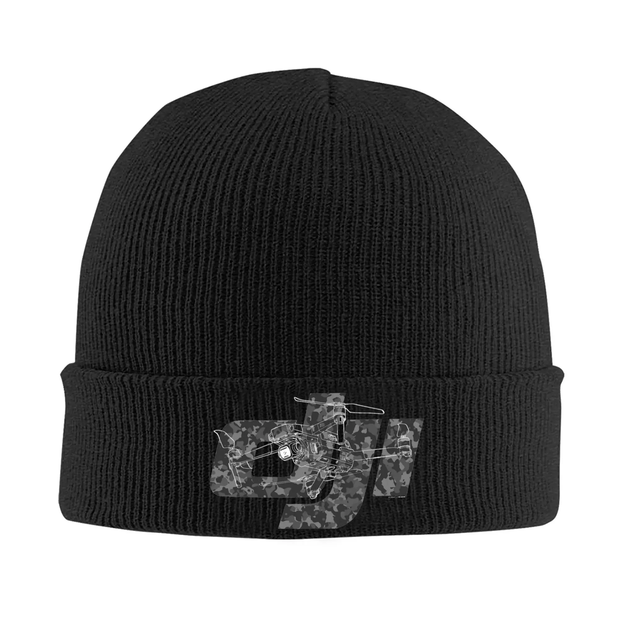 Djis Drone Grey Camouflage Knitted Caps for Women Men Beanie Winter Hat Acrylic  Warm Cap