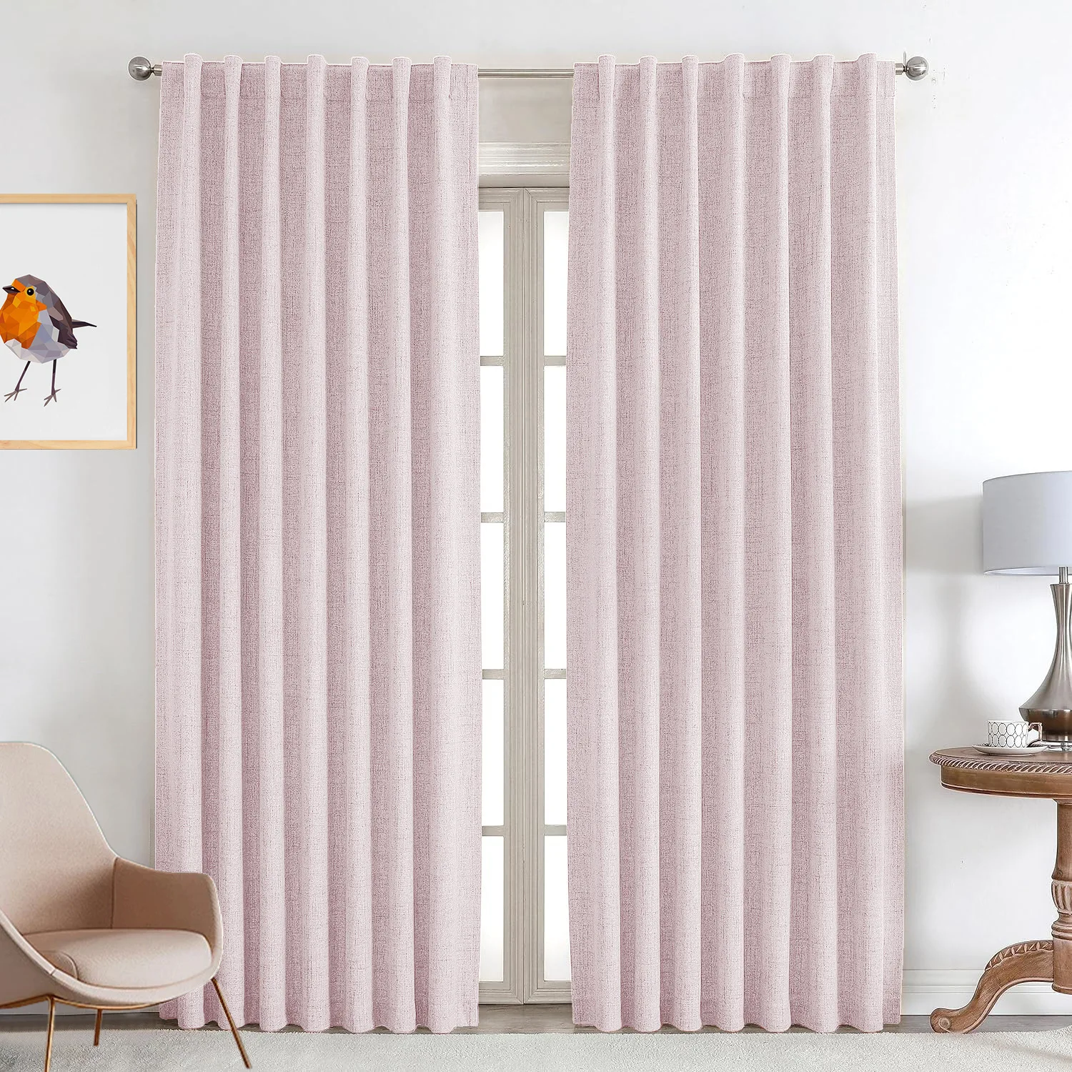 Custom 100% full blackout coating foreign trade linen curtains color linen cotton linen curtains finished products