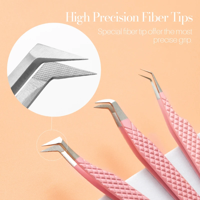 Songlashes  Pro Fiber Tips Tweezers Professional High Quality Reusable Stainless Steel Tweezers for Eyelash Extensions