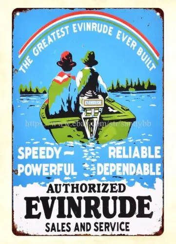 Evinrude Sales and Service metal tin sign decorative home decor