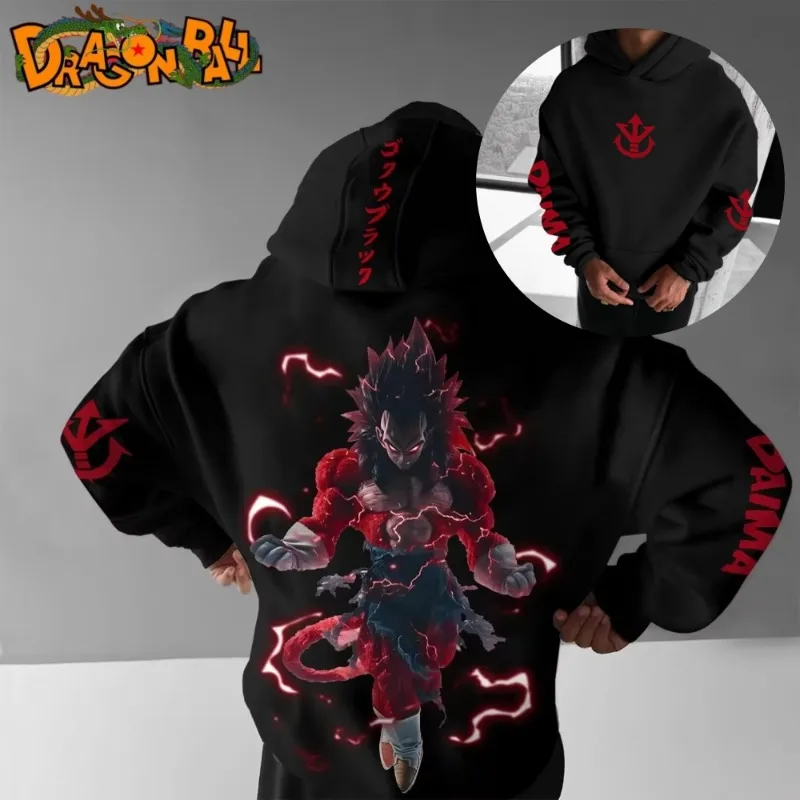 

Unisex Dragon Ball Home Thick Hoodie Classic Anime Character Double Sided Printing Autumn Winter Autumn Family Clothing 2025