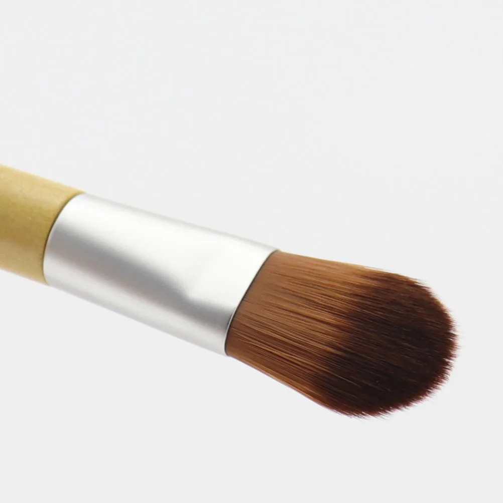 

2pcs Foundation Brush Lightweight Durable Reusable Bamboo Handle Soft Dense Silky Makeup Face Mini Brushes