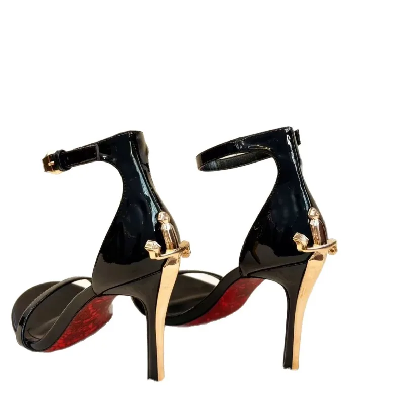 Luxury Women's Sandals French Banquet Open Toed Sandals Fashion Golden Holy Sword Designer Shoes for Women High Heels Sandals view 6