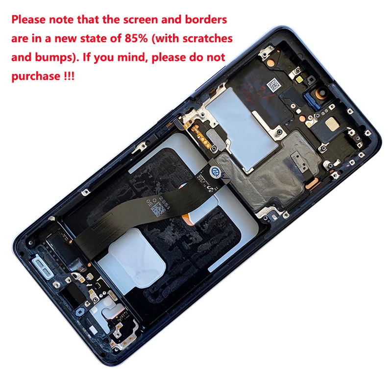 With Scratch SUPER AMOLED S21U LCD For Samsung  S21 Ultra 5G G998F G998B LCD Display Touch Screen 6.8\'\' With Frame Repair Parts