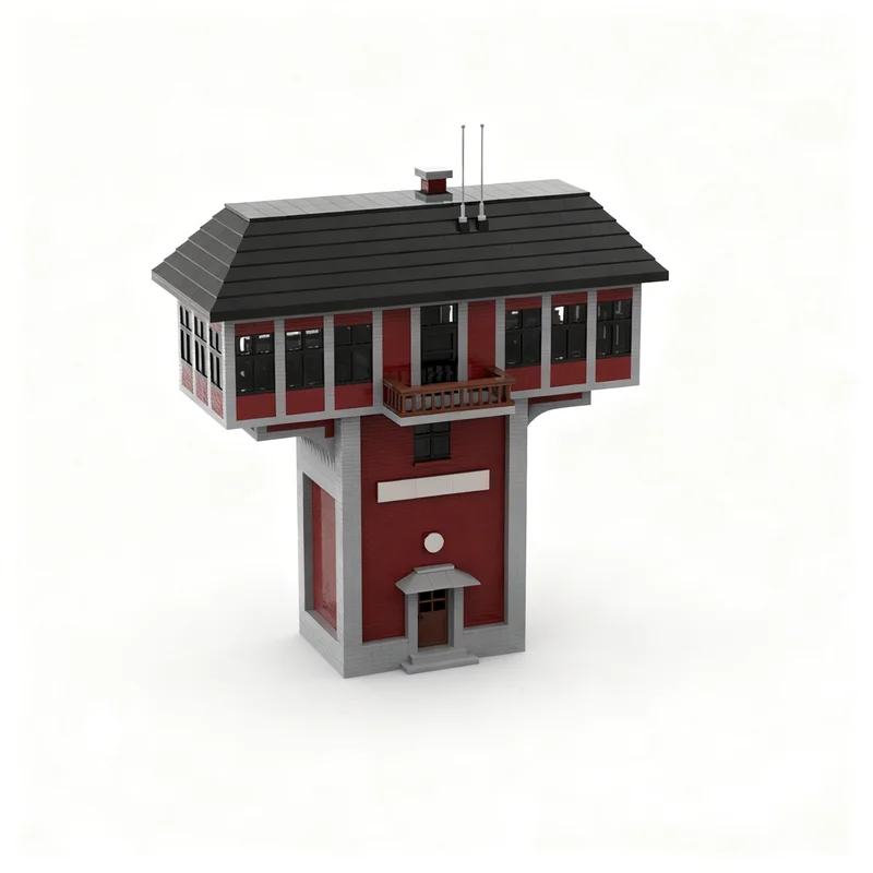 5136pcs MOC Train Poste Aiguillage - Signal Tower - Model Building Blocks Christmas Gift Architecture Idea Brick Creative Craft