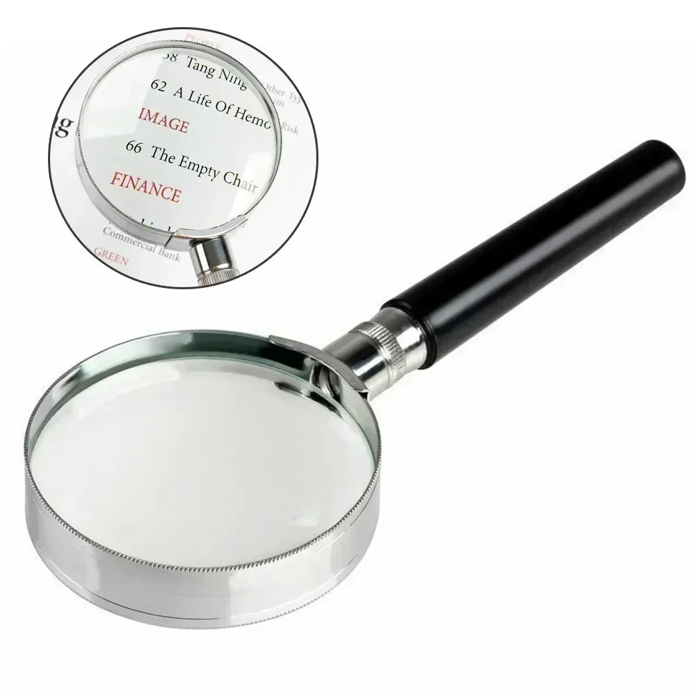 Portable 5X Handheld Magnifying Glass, Retro Handle Magnifier Eye Loupe Glass With Metal Handle High Magnification For Reading