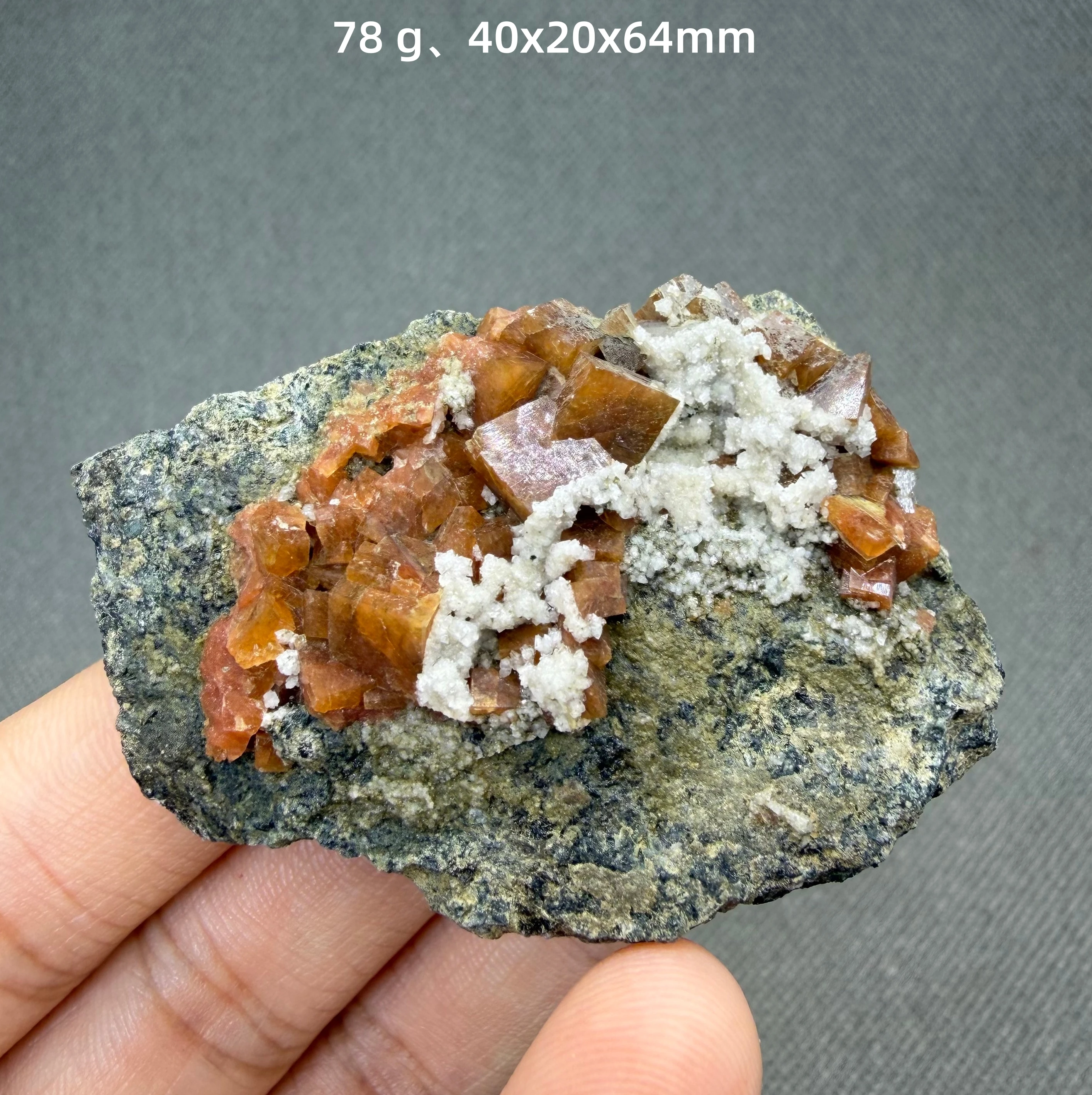 Natural Morocco Orange zeolite Mineral Specimen + healing quartz crystals and stones rock gemstone