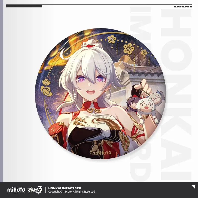 miHoYo Gioco Ufficiale Honkai Impact 3rd Kiana Badge Q versione Adesivo per Frigorifero PET Carta Colorata Anime Prop Cosplay Regalo di Natale