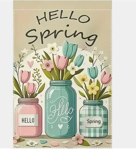 Garden Flag 12x18in Double-sided Hello Spring RRM IIX SSL