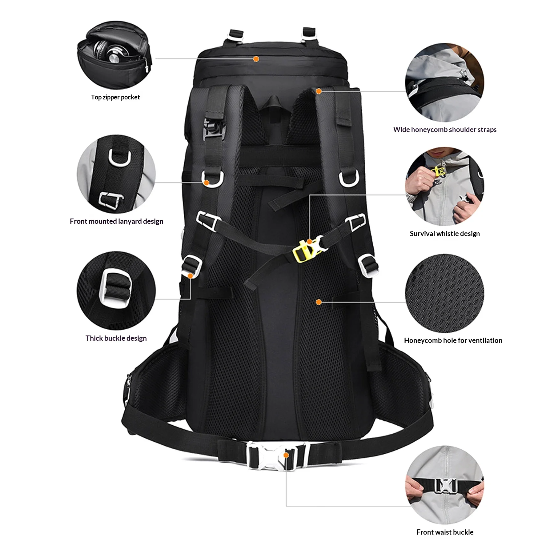 Black Diamond Multifunktionale Bergsteigertasche 48L Große Kapazität Reise-Bergsteigertasche Wasserdicht – Detail 17