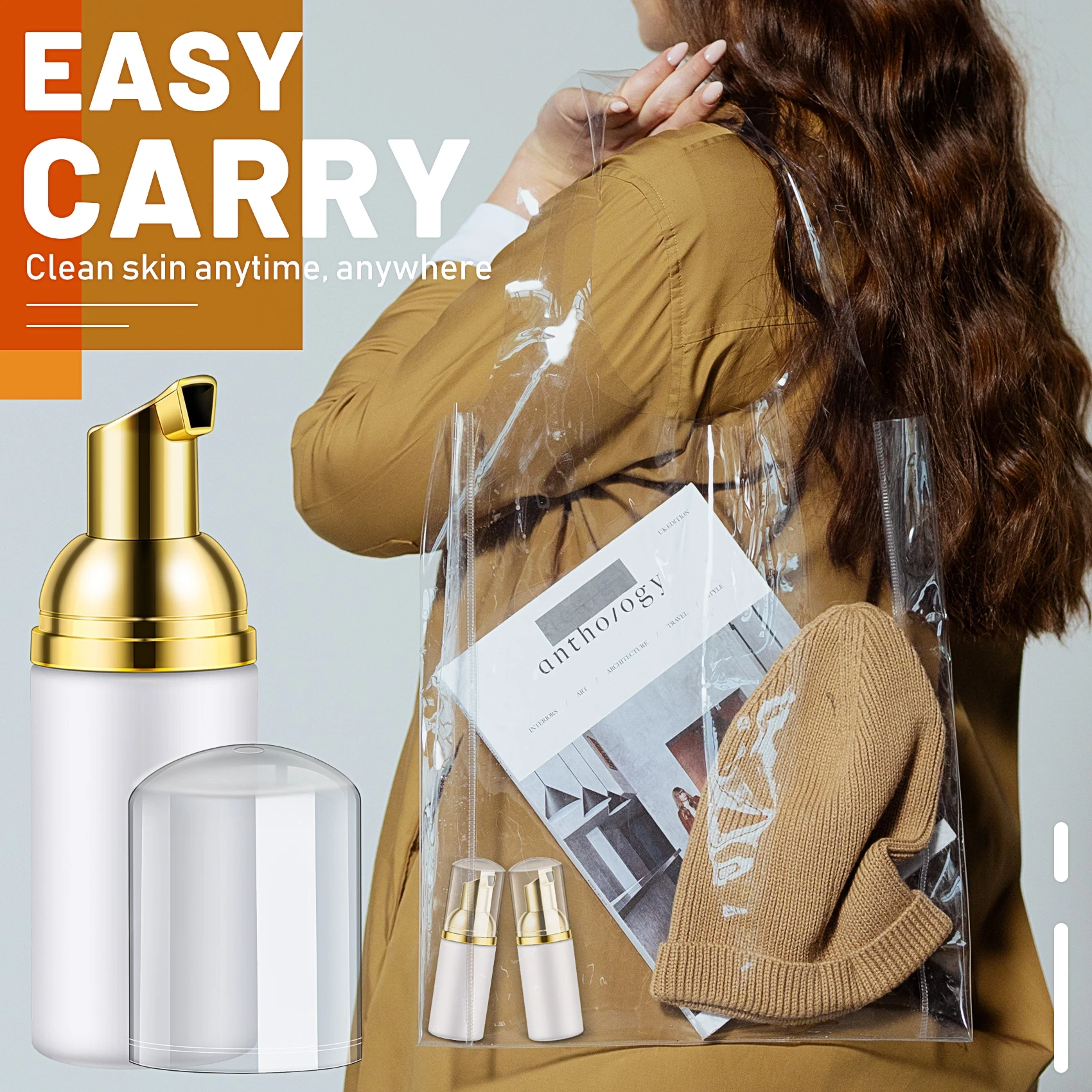 A24P 10PCS 30ML Plastic Foaming Bottle Soap Mousses Liquid Dispenser,Froth Shampoo Lotion Bottling Foam Bottles