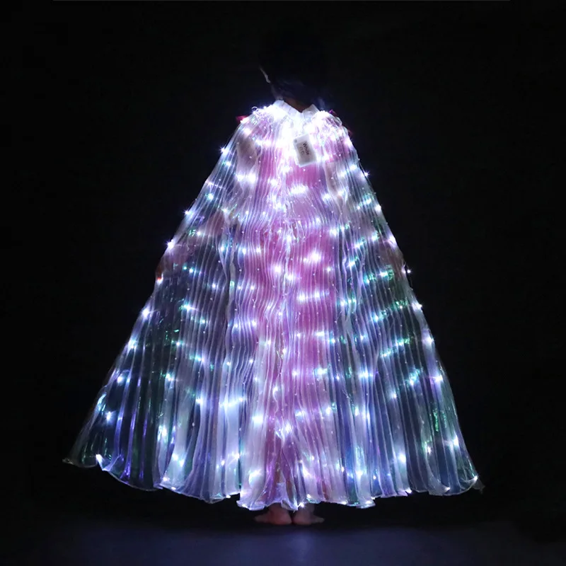 LED Luminescent Color Cloak Children Dancers Luminous Butterfly Wing Stage Performance Belly Dancing Carnival Party Toy Cloak