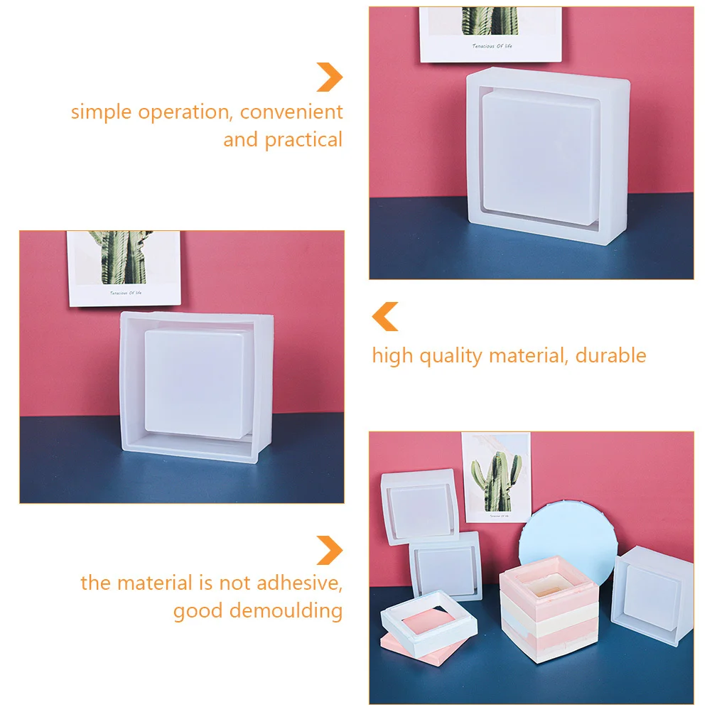 1Set Silikon Lagerung Box Form DIY Kristall Epoxy Form Langlebige Flexible Transparente Lagerung Box Machen Liefert Formen