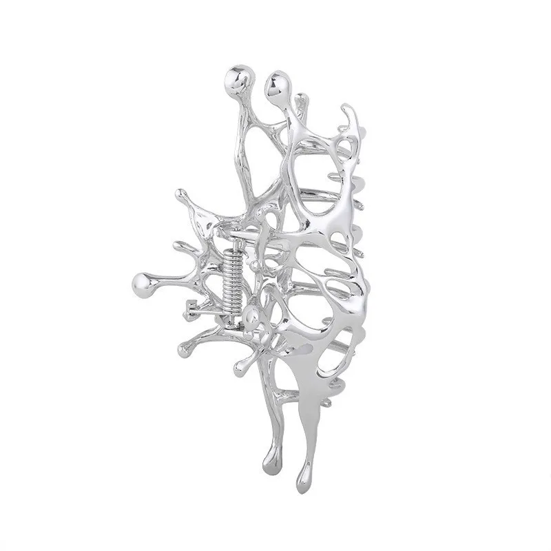2024 fermaglio per capelli da donna in metallo cavo geometrico cucchiaio posteriore alla moda nuovo Versatile Clip di squalo accessori per capelli