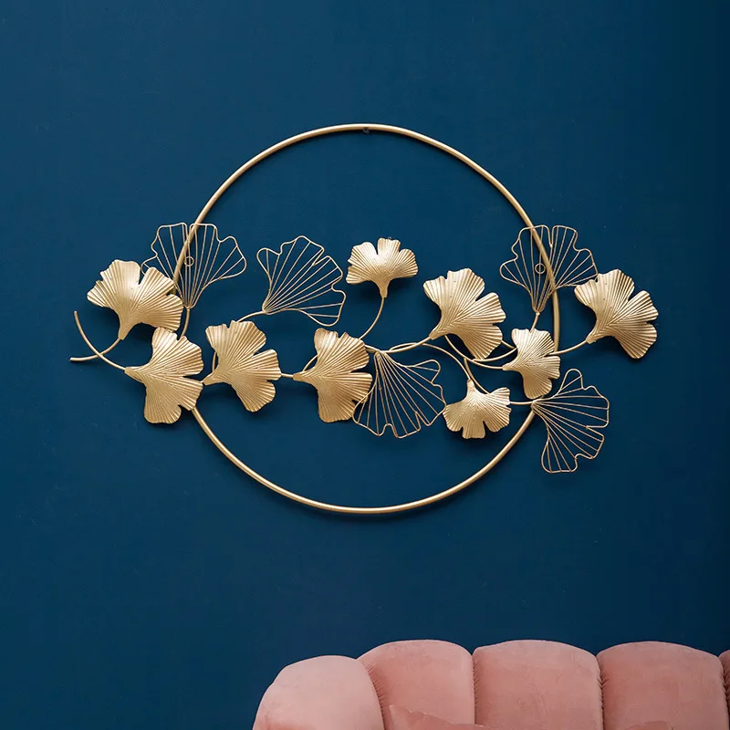 Iron Ginkgo Leaf Wall Hanging Living Room Sofa Background Wall Decoration Pendant Bedroom Metal Wall Decoration