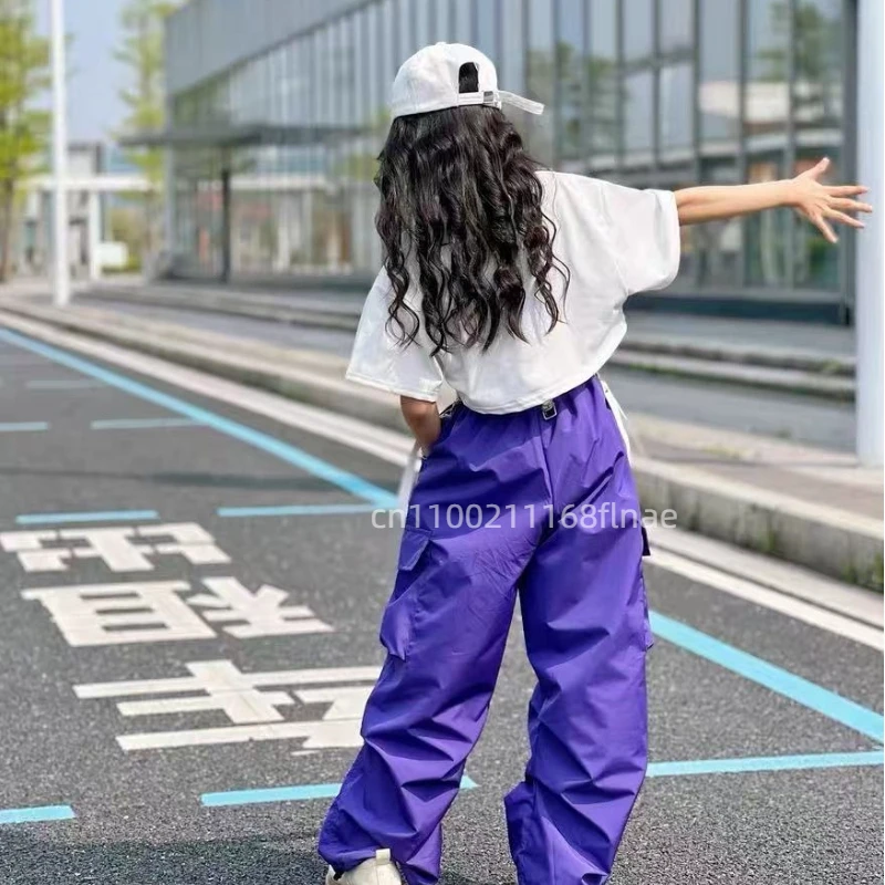 Dopamin-Street-Dance-Outfit für Mädchen, Jazz-Tanz-Performance-Kostüm, T-Stage-Runway-Show für Kinder, Cheerleading-Sets für den Straßentanz