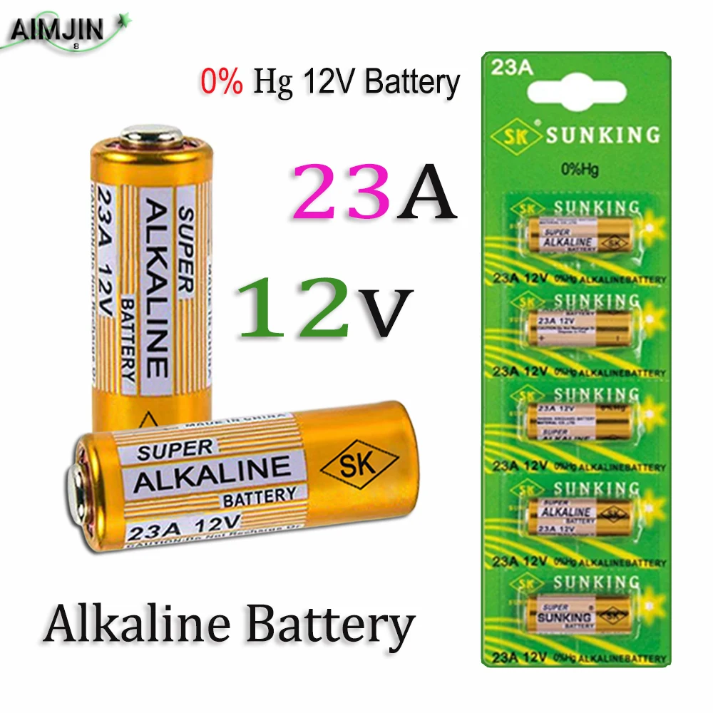 

12V 23A Battery Primary Dry Alkaline Battery L1028 21/23 A23 E23A K23A V23GA GP23A RV08 LRV08 Flashlight Mouse Remote Control