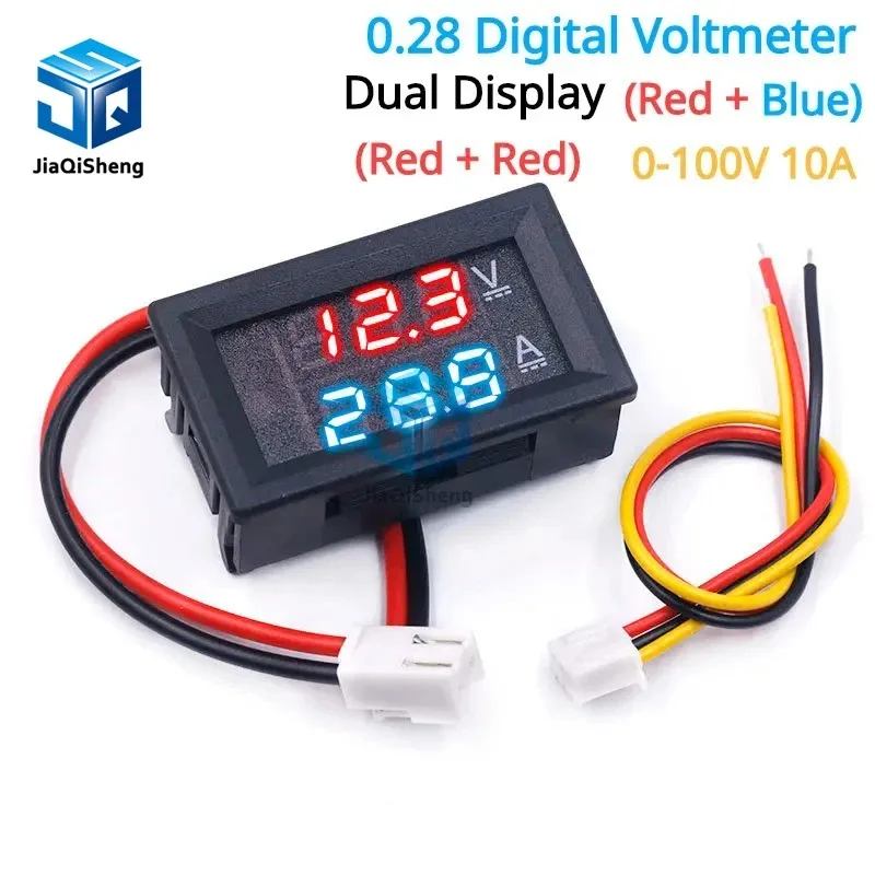 DC 0-100V 10A Digital Voltmeter Ammeter Dual Display Voltage Detector Current Meter Panel Amp Volt Gauge 0.28\