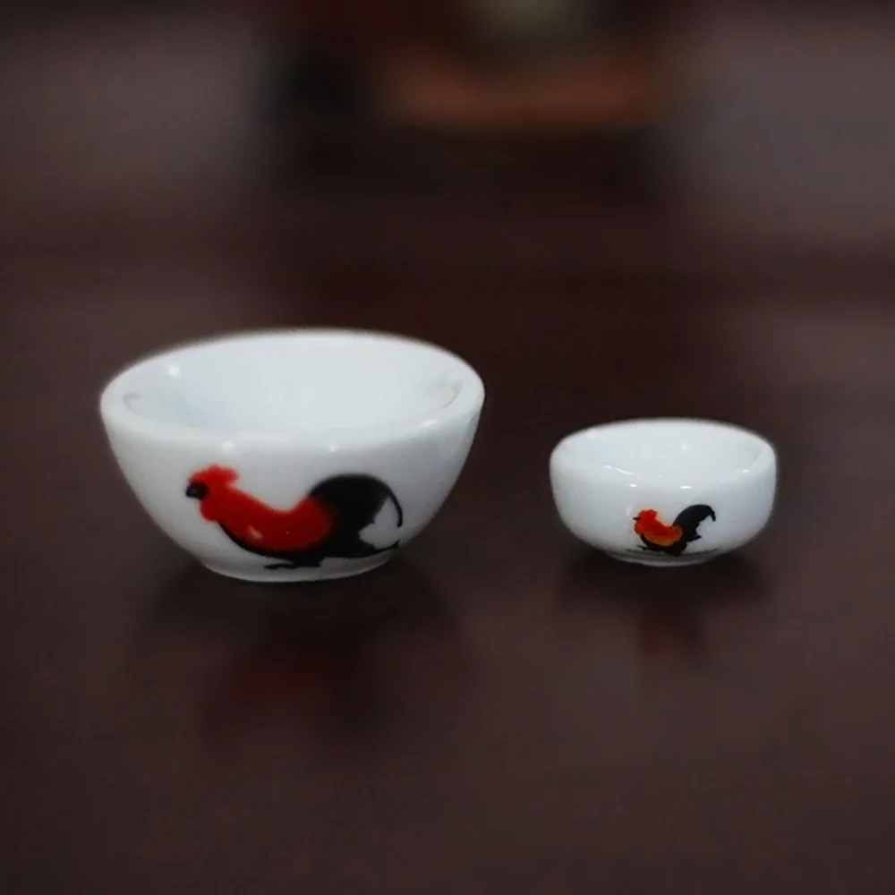 1Pcs 1/12 Dollhouse Accessories Miniature Ceramic Bowl Mini Tableware Model Toy for Doll House Decoration OB11 bjd