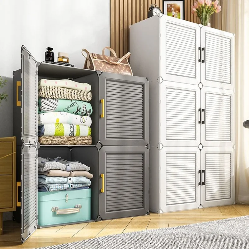 

Large Size Clothes Folding Cabinets Splice Storage Toy Placement Locker Dustproof Household Foldable Wardrobe Bedroom Furniture