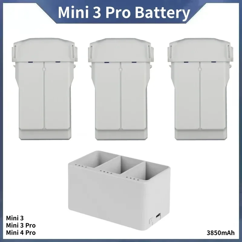 Para Mini 3 Pro Battery Plus 3850mAh Tiempo de vuelo 47 minutos Compatible Mini 4 Pro Series Batería de vuelo inteligente Fly More Kit %