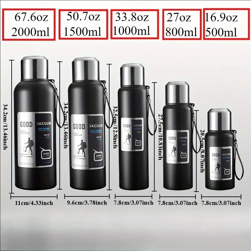 

Supports OEM/ODM and LOGO customization. 2000ml all-steel double-layer 316 stainless steel vacuum inner liner, insulated cup wat