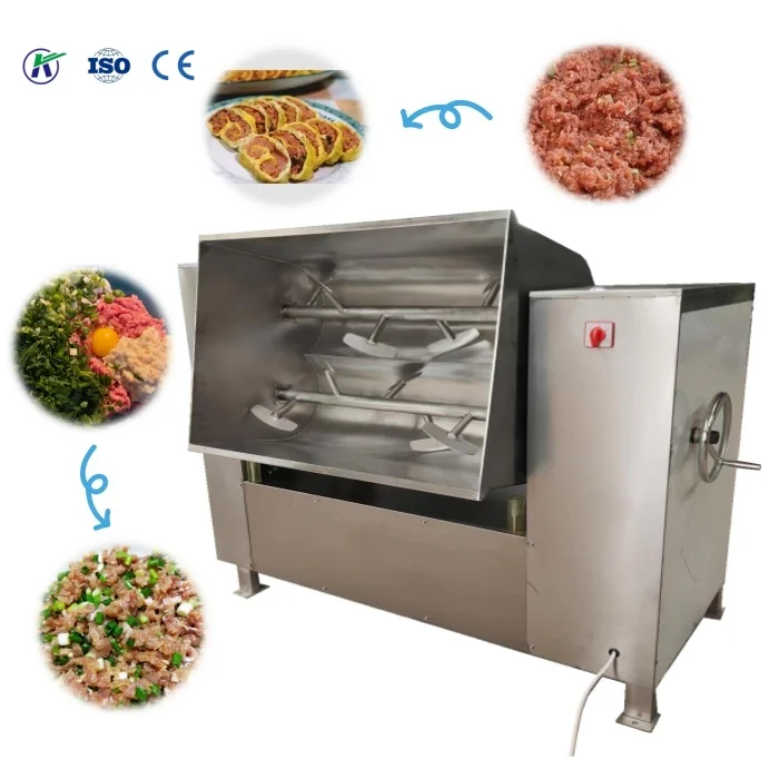 Industrieller Füllmischer aus Edelstahl für Fleisch und Gemüse, Doppelwellen-Mischmaschine für die Lebensmittelverarbeitung
