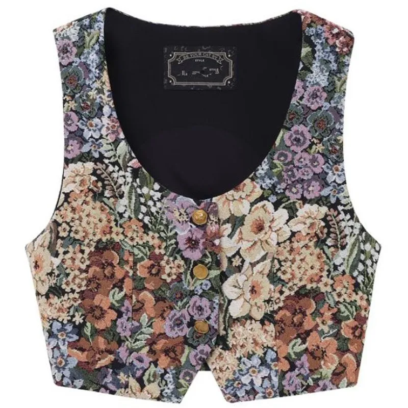 

Ladies Retro Jacquard Vest Retro Vest British Large Size Women Vest