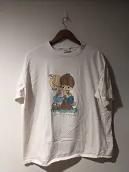 Vintage 1992 Precious Moments Dolls Art White X-Large T-Shirt