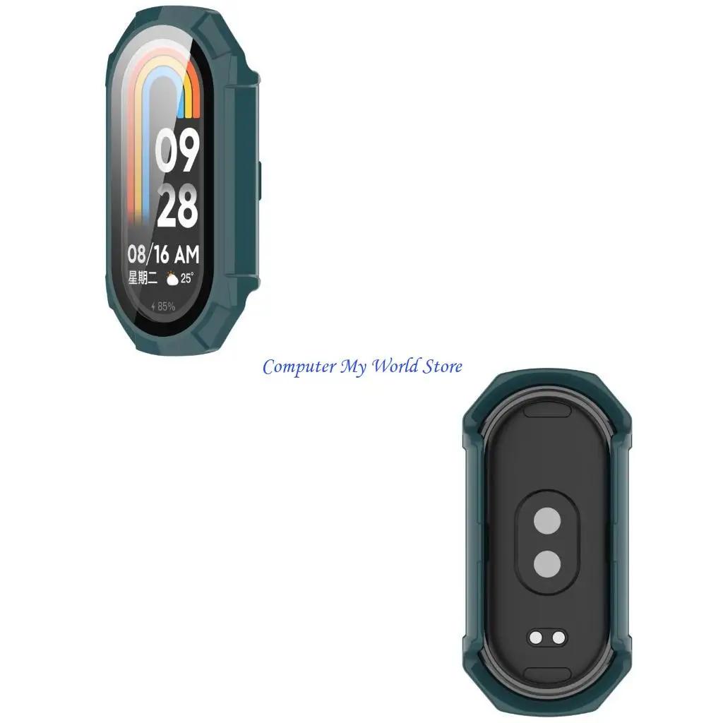 Anti-scratch Protective Case+Screen Protector Suitable for Mi-Band 8 Cover with Tempered Glass Film SmartwatchHard-Shell
