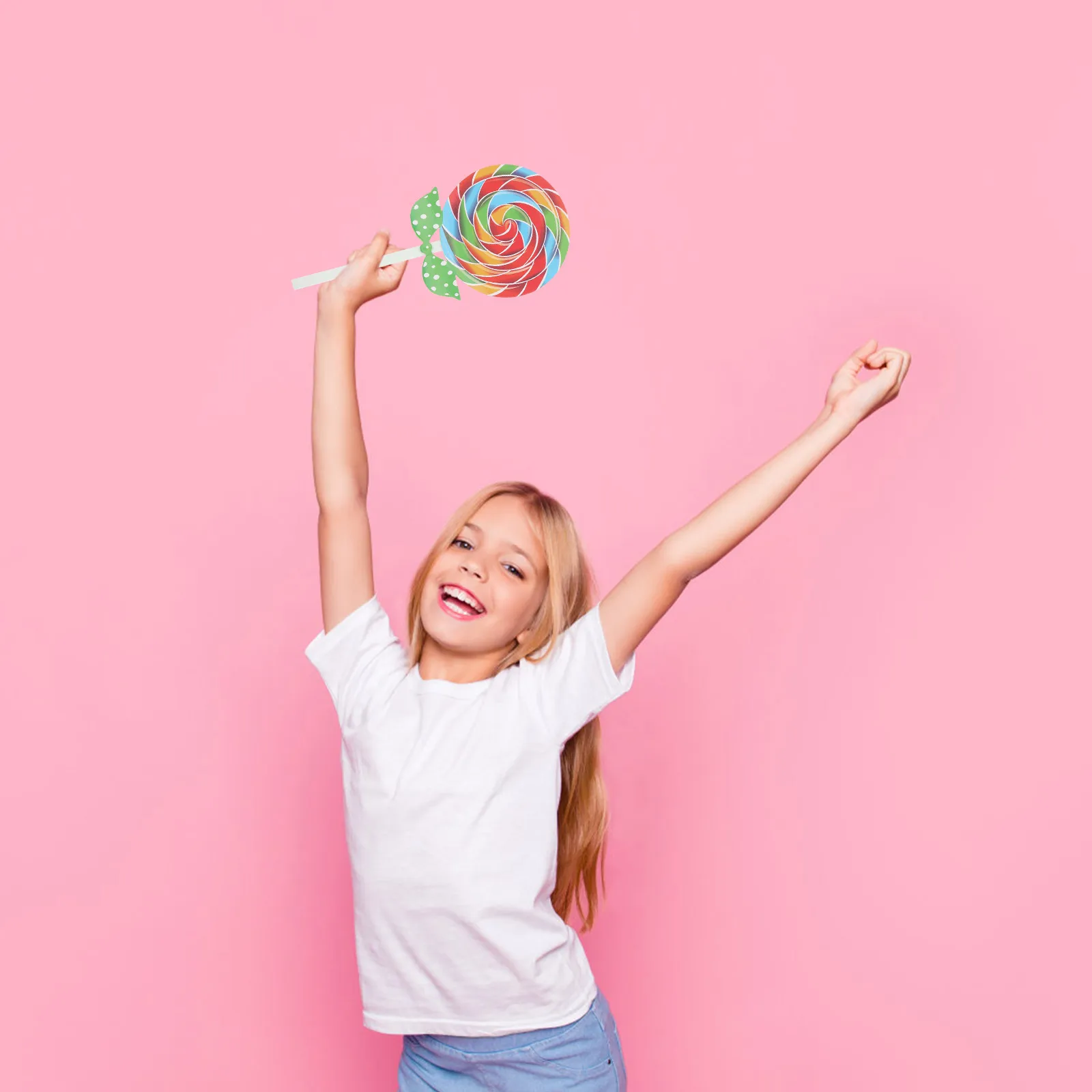 

2pcs Lollipop Prop Fake Candy Photography Decoration Party Favor Festival Decorative Wood Felt Unique Ornament Photo Booth