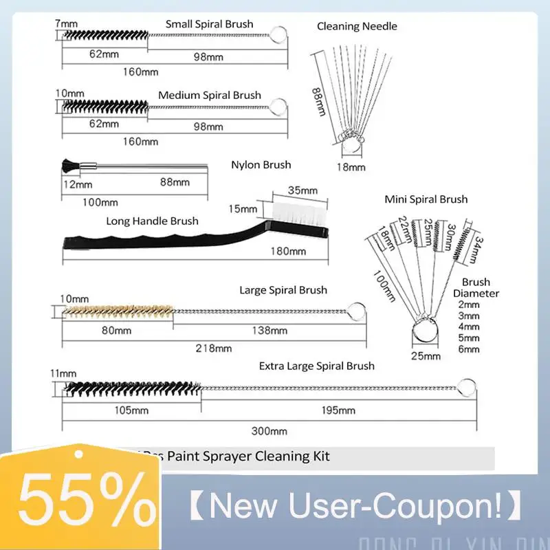 【Fast Delivery】21Pcs Multi-Purpose Paint Sprayer Cleaning Kit Nylon Brushes Mini Brushes & Needles Metal Tube Cleaning Brush