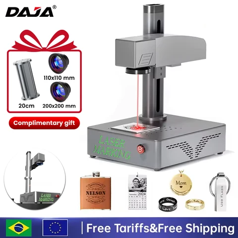 Daja s4 máquina de marcação a laser de fibra de alta potência corte metal jóias negócios industrial gravar metal jóias couro plástico