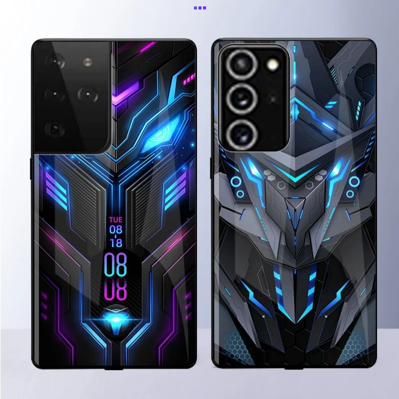 مضيئة الزجاج الذكية مصباح ليد متوهجة جراب هاتف لسامسونج S25 S24 S23 S22 S21 S20 الترا S21/20 FE غطاء حامي الموضة #6