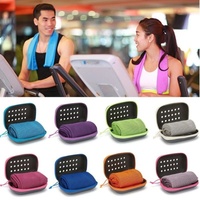 Portable Mini Silica Gel Set Cold Towel Polyester Fiber Outdoor Cooling Towel Fitness sports gym Running quick Dry Cool Towel